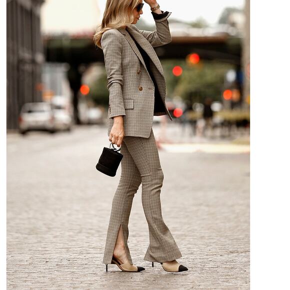 A.L.C. 'Sedgewick II' Plaid Blazer & 'Edwin' Split Leg Pants 2 Piece Suit US 2 - Picture 4 of 14